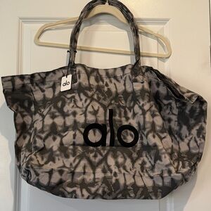 ALO Yoga Tie-Dye Black and Gray Tote Bag